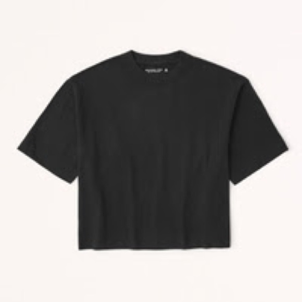 Abercrombie & Fitch Essential Short-Sleeve Wedge Tee, Black, Medium